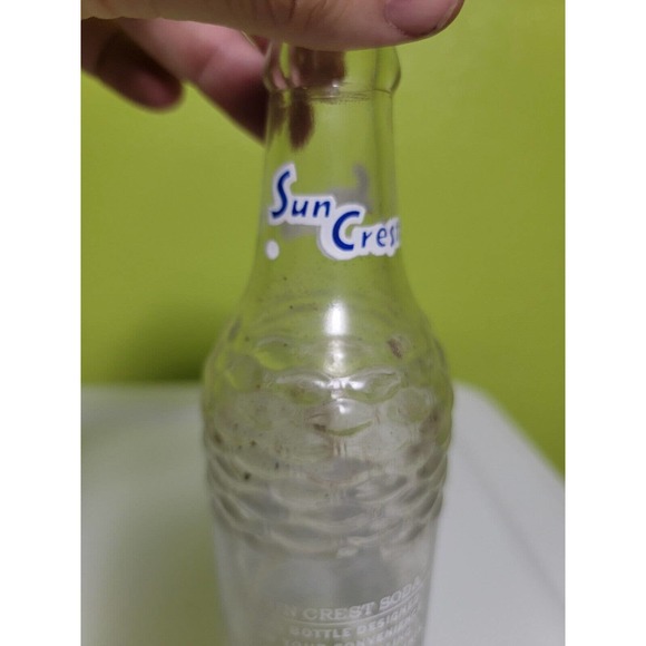 Rare Vintage Antique Soda Pop Glass Bottle Sun Crest Blue Label Clear Atlanta‎ - Picture 6 of 7
